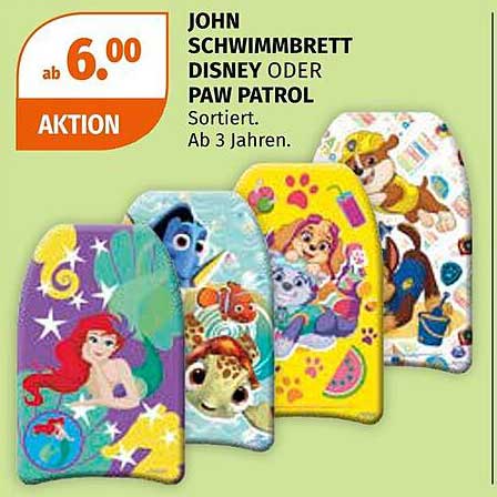 JOHN SCHWIMMBRETT DISNEY ODER PAW PATROL - Ab 6,00