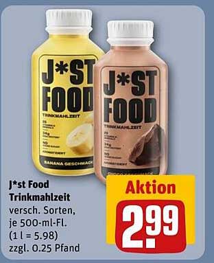J*st Food Trinkmahlzeit - abwechslungsreiche Geschmacksrichtungen für jeden Geschmack