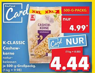 K-CLASSIC Cashewkerne naturbelassen 500 g