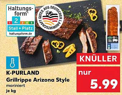 K-PURLAND Grillrippe Arizona Style mariniert je kg
