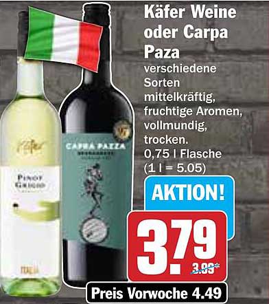 Käfer Weine oder Carpa Paza