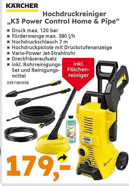 KÄRCHER Hochdruckreiniger "K3 Power Control Home & Pipe"