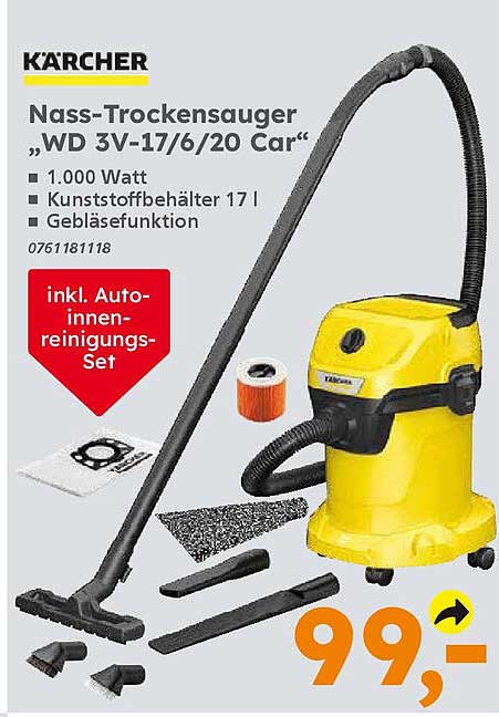 Kärcher Nass-Trockensauger „WD 3V-17/6/20 Car“