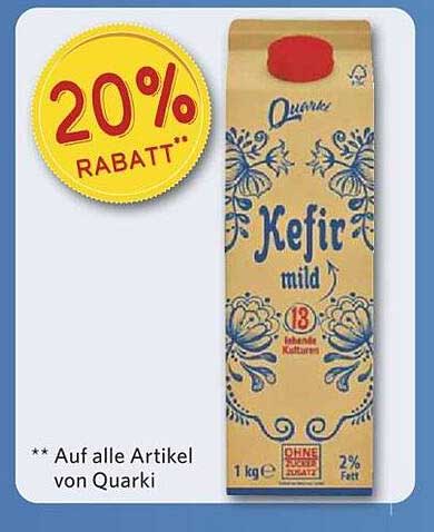 Kefir mild von Quark – 20% Rabatt auf alle Artikel