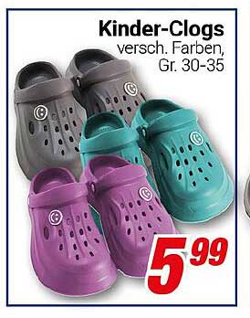 Kinder-Clogs - verschiedene Farben, Größen 30-35