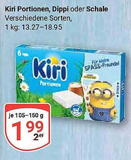Kiri Portionen, Dippi oder Schale - verschiedene Sorten