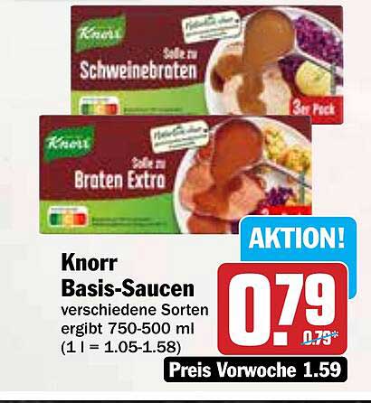 Knorr Basis-Saucen - verschiedene Sorten 750-500 ml