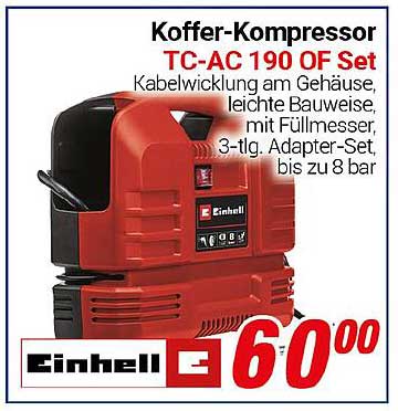 Koffer-Kompressor TC-AC 190 OF Set