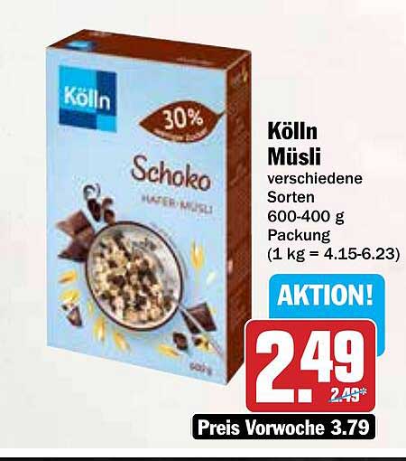 Kölln Müsli Schoko 600-400 g