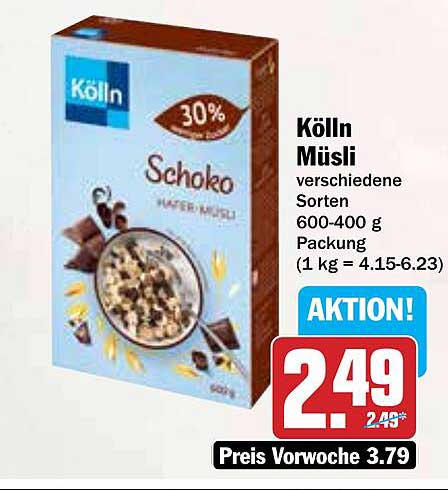 Kölln Müsli Schoko - verschiedene Sorten 600-400 g