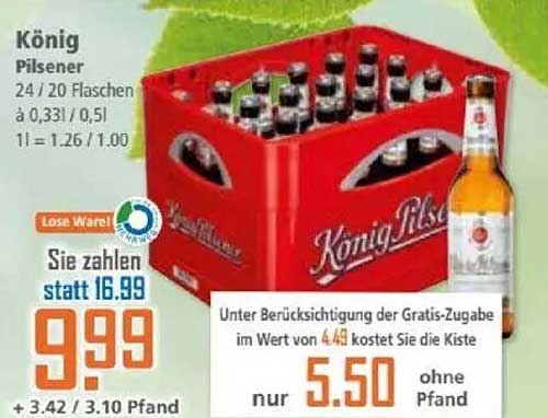 König Pilsener Kästen (24/20 Flaschen)