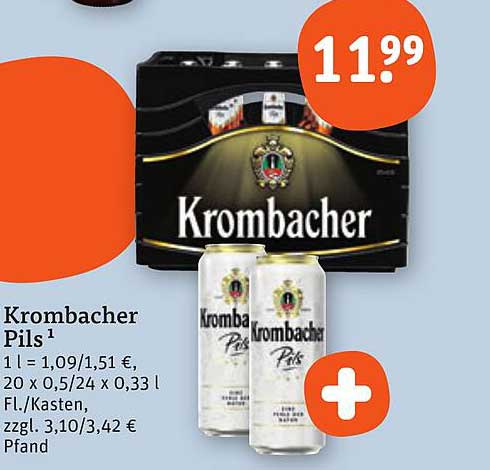 Krombacher Pils 20 x 0,33 l für nur 11,99 €