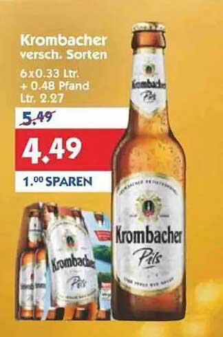 Krombacher Pils 6x0,33 Ltr. - Jetzt zum Sonderpreis!