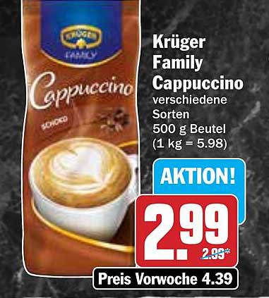 Krüger Family Cappuccino verschiedene Sorten 500 g Beutel