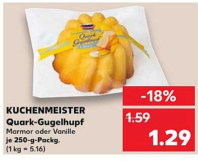 KUCHENMEISTER Quark-Gugelhupf - Marmorkuchen oder Vanille 250-g-Packung