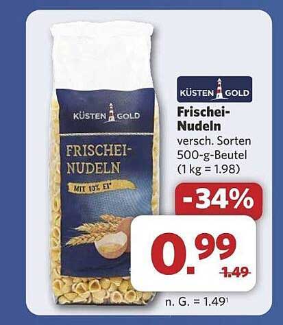 Küsten Gold Frischei-Nudeln 500-g-Beutel