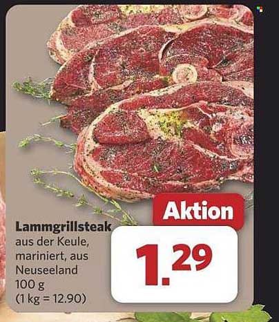 Lamgrillsteak aus der Keule, mariniert, aus Neuseeland