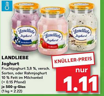 LANDLIEBE Joghurt 500-g-Glas, verschiedene Sorten