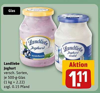 Landliebe Joghurt 500 g - verschiedene Sorten