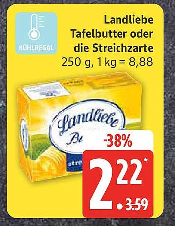 Landliebe Tafelbutter oder die Streichzarte 250 g