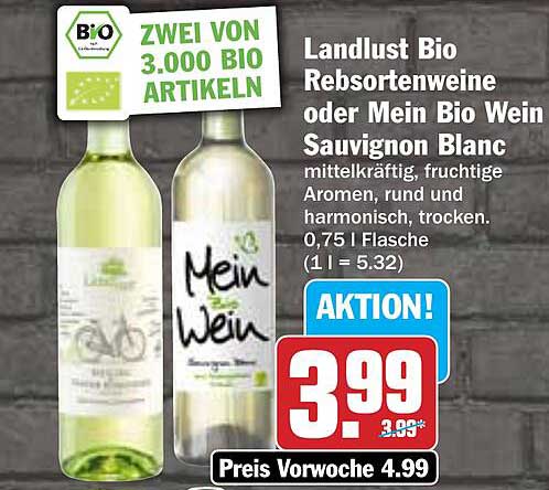 Landlust Bio Rebsortenweine oder Mein Bio Wein Sauvignon Blanc