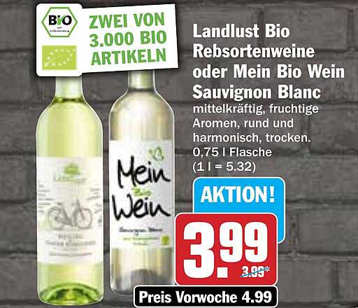 Landlust Bio Rebsortenweine oder Mein Bio Wein Sauvignon Blanc