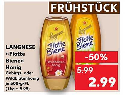 LANGNESE »Flotte Biene« Wildblütenhonig 500-g-Fl.