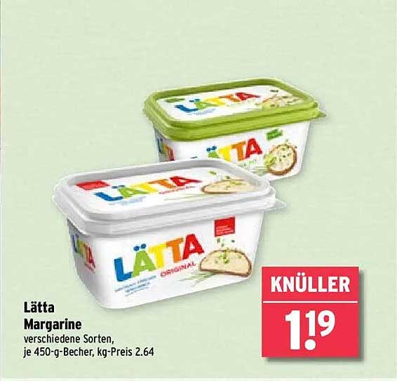 Lätta Margarine verschiedene Sorten, je 450-g-Becher