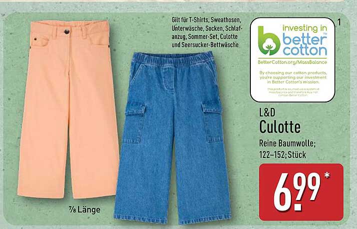 L&D Culotte aus reiner Baumwolle – Jetzt zum Sonderpreis