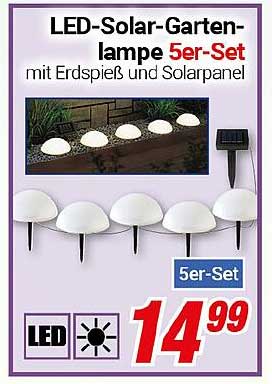 LED-Solar-Gartenlampe 5er-Set mit Erdspiß und Solarpanel