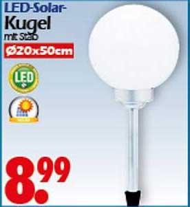 LED-Solar-Kugel mit Stab 20x50cm