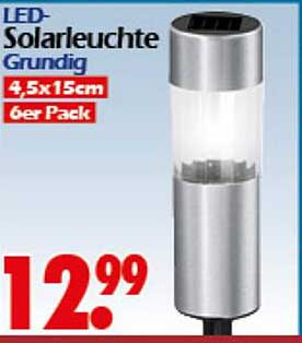 LED-Solarleuchte Grundig 4,5x15cm 6er Pack