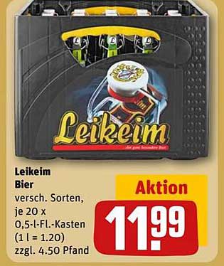 Leikeim Bier, 20 x 0,5-l-Flaschen im Kasten