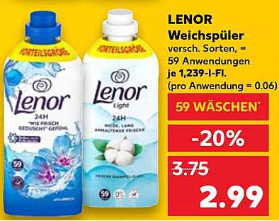 LENOR Weichspüler verschiedene Sorten - 20% Rabatt