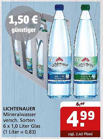 LICHTENAUER Mineralwasser 6 x 1,0 Liter