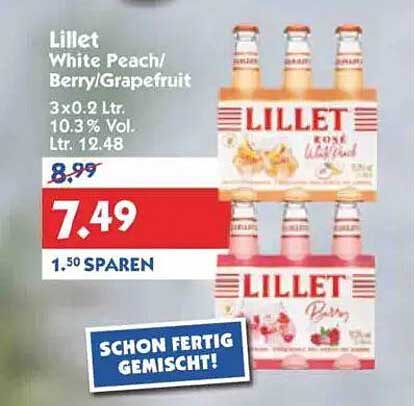 Lillet White Peach/Berry/Grapefruit 3x0,2 L