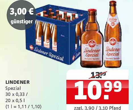 Lindener Spezial 30 x 0,33 l / 20 x 0,5 l