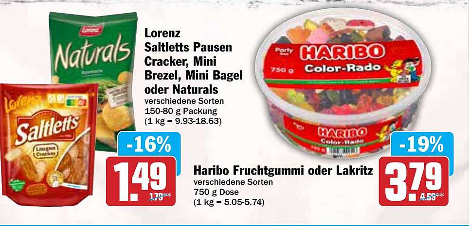 Lorenz Saltletts Pausen Cracker, Mini Brezel, Mini Bagel oder Naturals - verschiedene Sorten