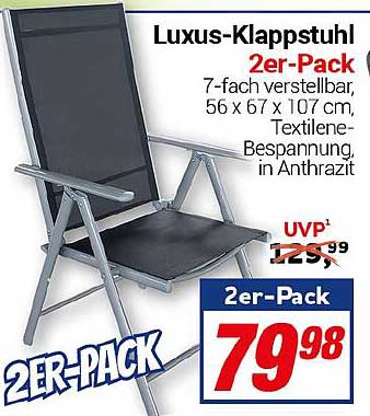 Luxus-Klappstuhl 2er-Pack