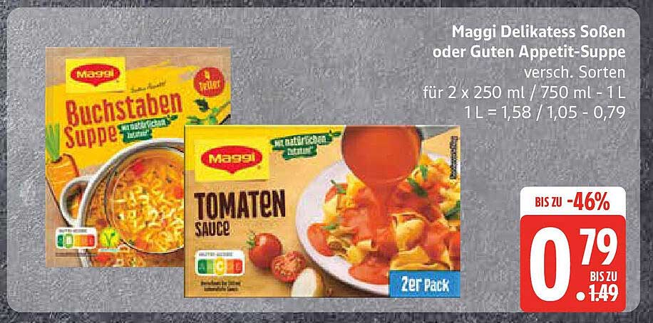 Maggi Delikatess Soßen oder Guten Appetit-Suppe, 2er Pack, verschiedene Sorten