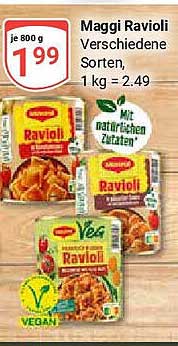 Maggi Ravioli Verschiedene Sorten, 800 g