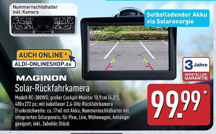 MAGINON Solar-Rückfahrkamera