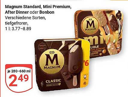 Magnum Standard, Mini Premium, After Dinner oder Bonbon - verschiedene Sorten