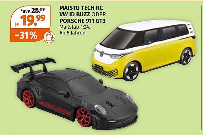 MAISTO TECH RC VW ID BUZZ oder PORSCHE 911 GT3