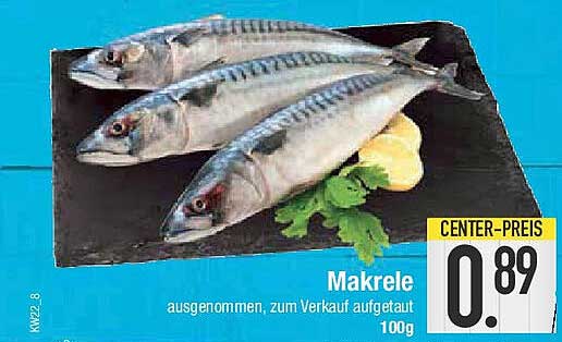 Makrele - Ausgenommen, zum Verkauf aufgetaut