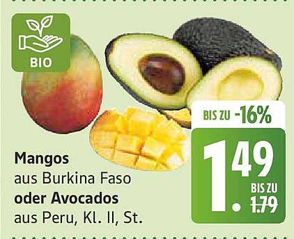 Mangos aus Burkina Faso oder Avocados aus Peru, Kl. II, St.
