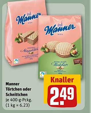 Manner Törtchen oder Schnittchen 400 g - Knaller!