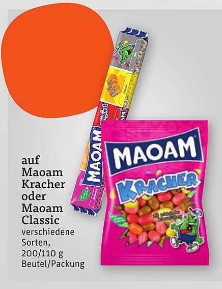 Maoam Kracher oder Maoam Classic verschiedene Sorten, 200/110 g Beutel/Packung