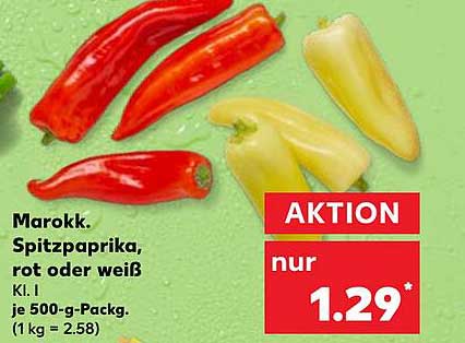 Marokk. Spitzpaprika, rot oder weiß, Kl. I