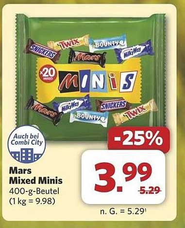 Mars Mixed Minis 400-g-Beutel - Jetzt zum Sparpreis!
